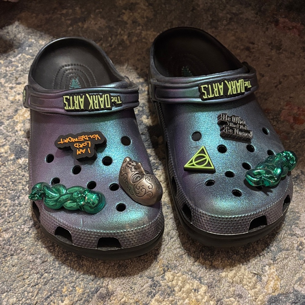 CROCS Dark Arts Sandals - Black with Green Accents